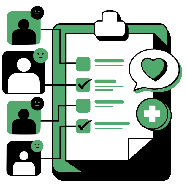 checklist-con-persone Immagine di una lista con persone che devono approvarla